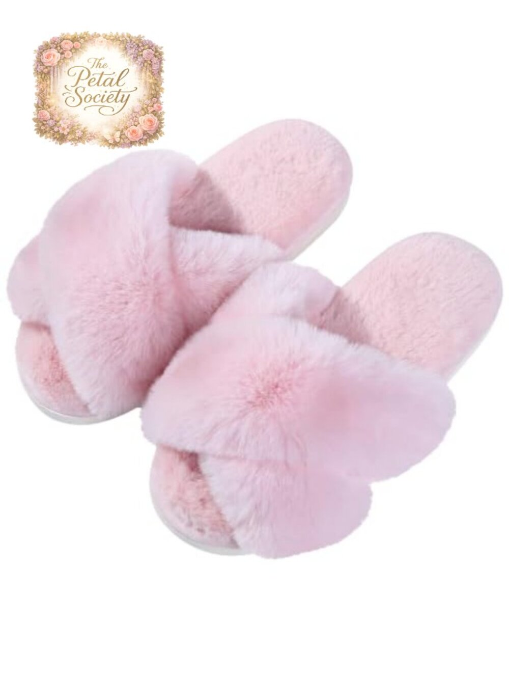 Evshine Memory Foam Fuzzy House Slippers for Women - Crisscross Band Open Toe